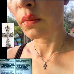 Pavé Diamond 0.20CT Cross Sterling Silver Necklace